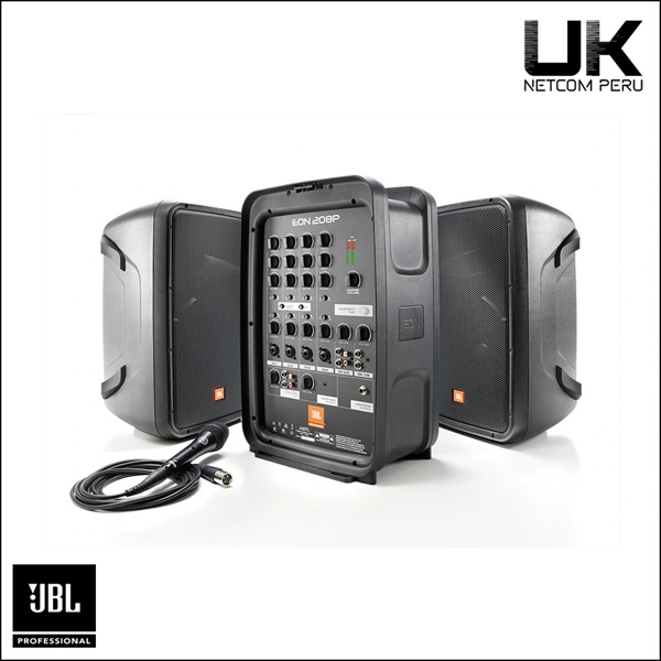 JBL EON208P - Sistema de PA de 2 vías con mezcladora amplificada y Bluetooth®