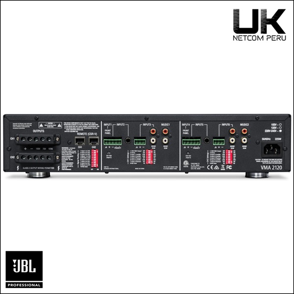 JBL VMA 2120 - Mezcladora Amplificada de 5 canales de entrada 120W - Imagen 2